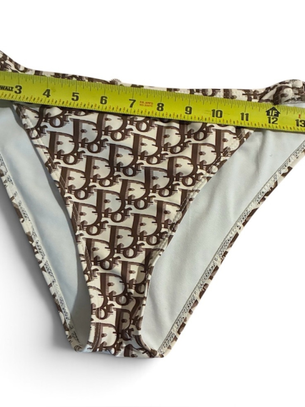 Dior Brown and Cream Monogram Triangle Bikini - Picture 9 of 11